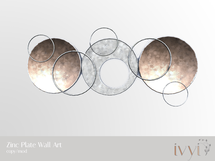 Second Life Marketplace Ivyi Zincato Galvanized Plate Wall Decor